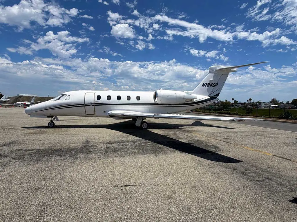Port-side exterior view of the 1995 Cessna Citation VI, SN 650-0236