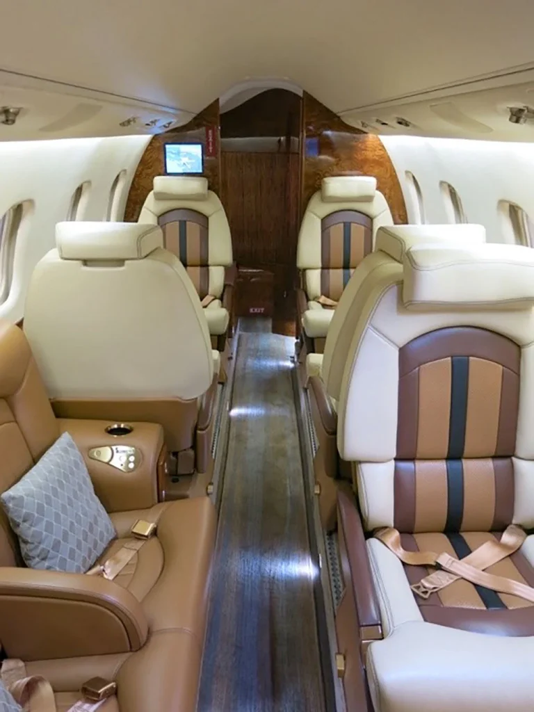 Passenger cabin view of the 1999 Bombardier Learjet 60